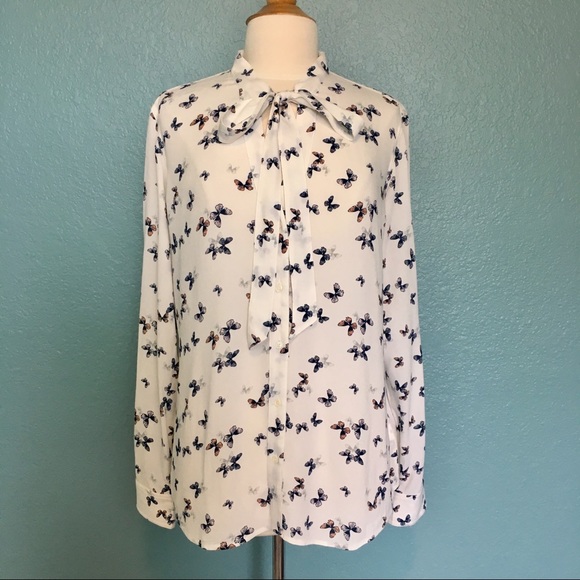Rails Tops - Rails | Button Down Pussy Bow Butterfly Top